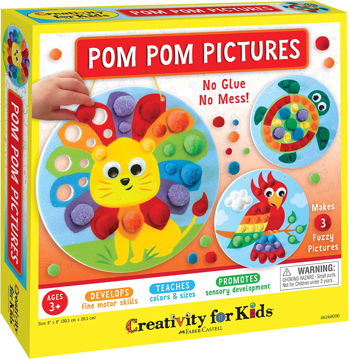  Pom Pom Arts & Crafts Kit for Toddlers - Easy Toddler Art  Activity Craft for Little Boys & Girls Ages 3, 4, 5, 6 Years Old Kids  Sensory Activities - Builds