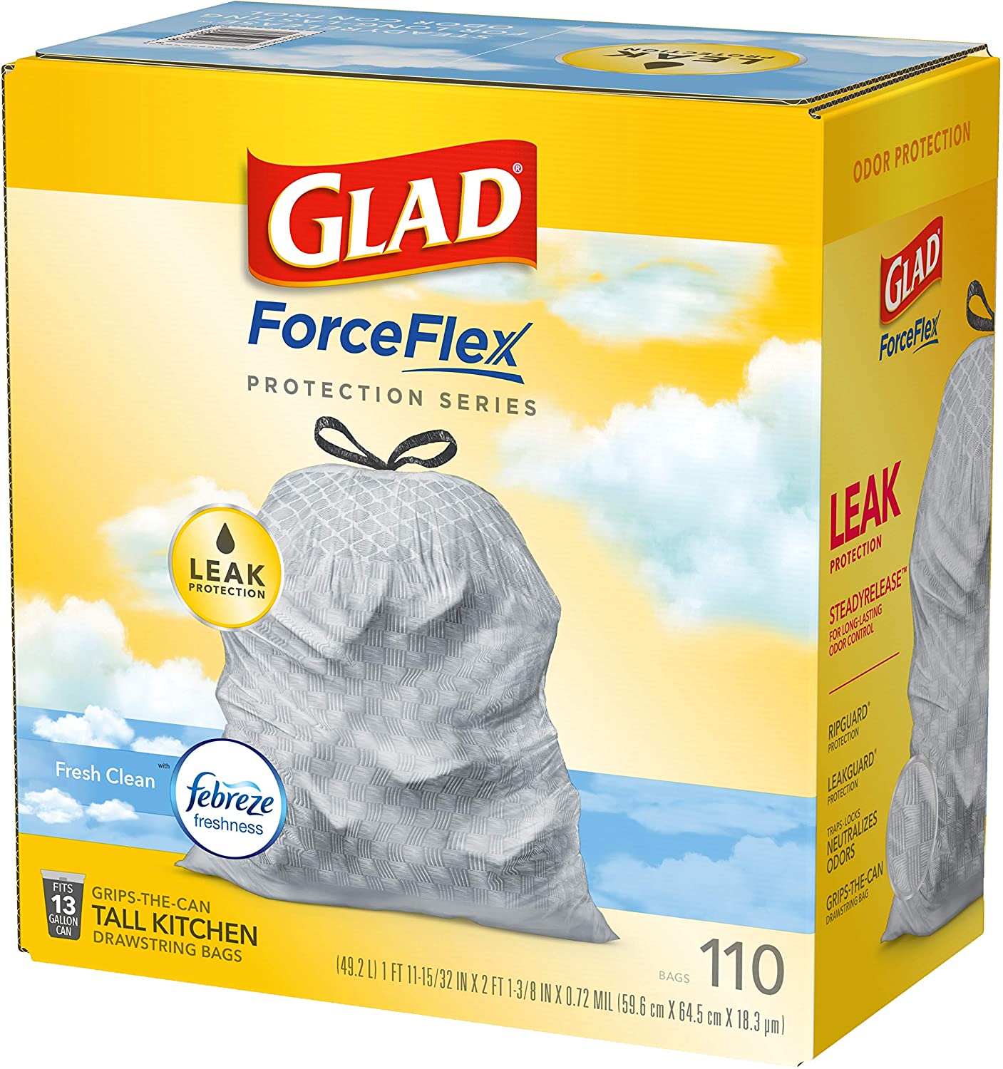 Glad ForceFlex Tall Kitchen Drawstring Trash Bags